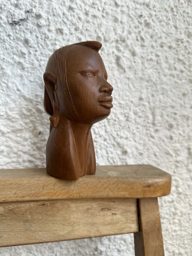 Hand carved wooden people head - people,