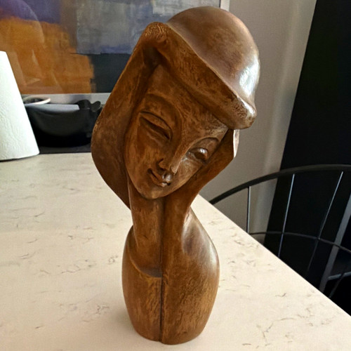 Abstract wooden woman head - abstract,