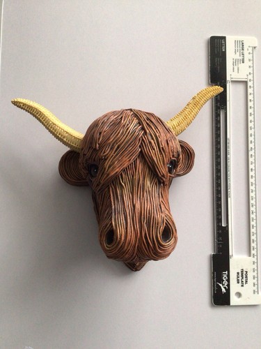 Resin highland cow head wall - highland,