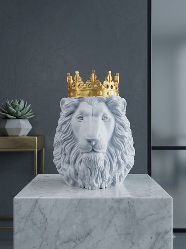 White gold lion - &, bust
