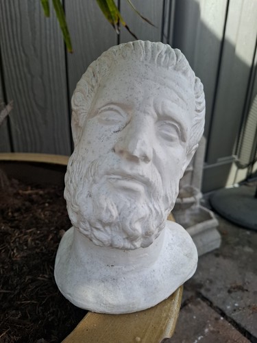 Vintage weathered plaster head - weathered,
