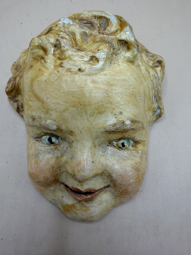 Vintage chalkware cherub - chalkware, wall