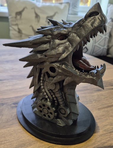 Mecha dragon head bust - mecha,