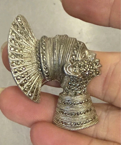 Silver tone african woman - african, head