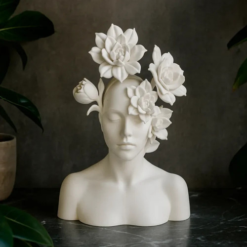 Flower head sculpture ornament - head,