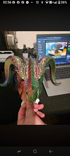 Multicolour dragon head bust - multicolour,