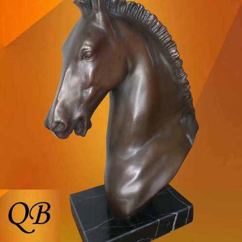 Art deco bronze horse head - art,