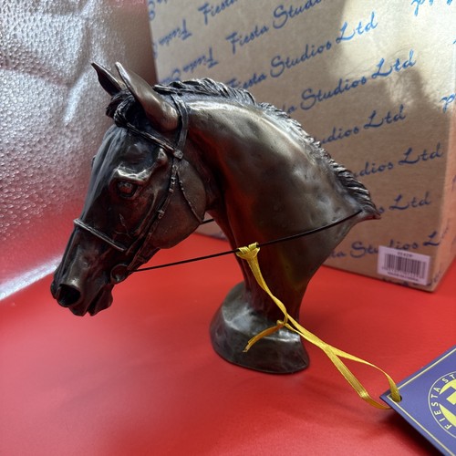 Bronze race horse eventer head - race,