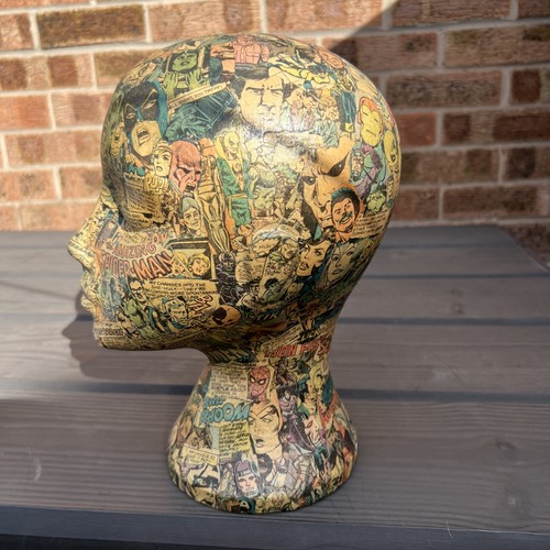 Decoupage mannequin head - mannequin,