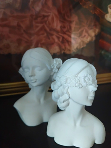 Set white woman head - set,