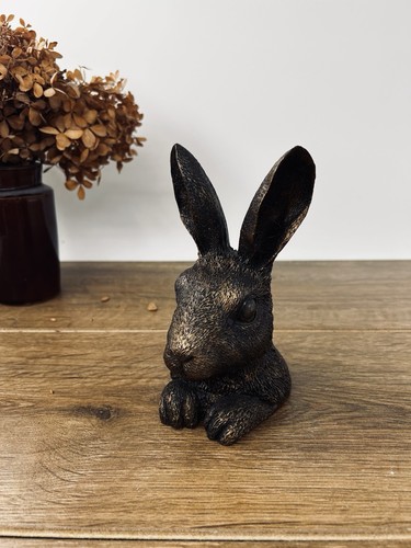 Bronze bunny rabbit head hare - rabbit,