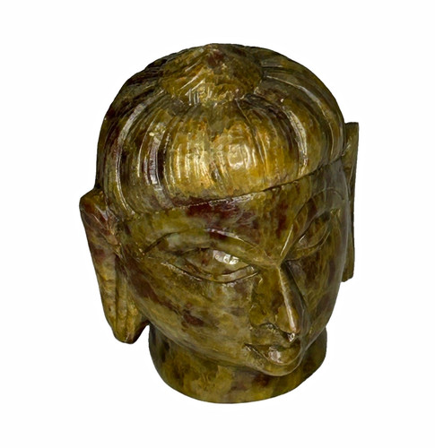 Carved soap stone head bust - carved,