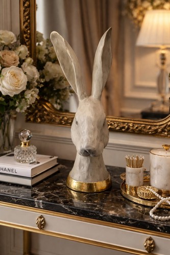 Decorative hare head bust - decorative,