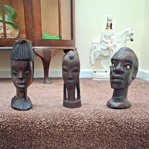 Set brown carved wooden - set,
