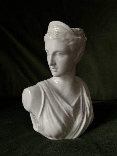 White head bust ceramic - ceramic, vase