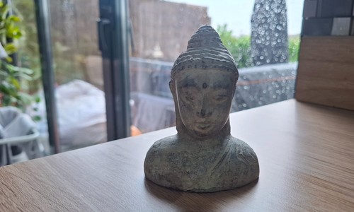 Vintage bronze buddha head - bronze,