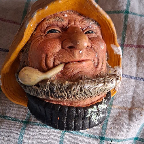 Painted plaster figurine - painted,