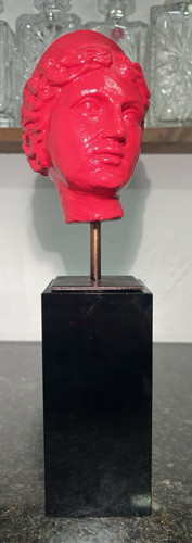 Modern red classical head bust - modern,