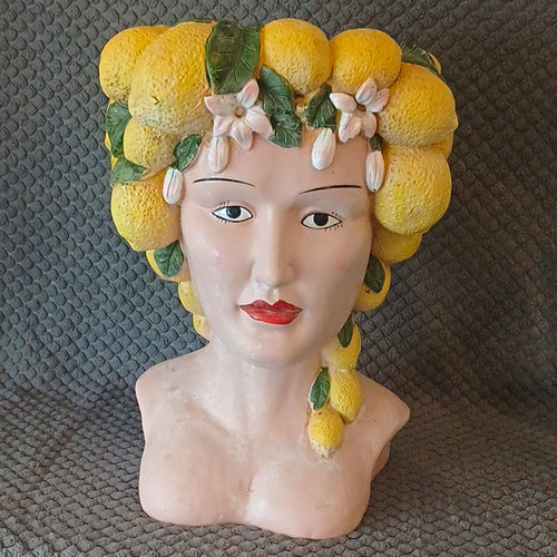 Ceramic lemon lady - lemon, head